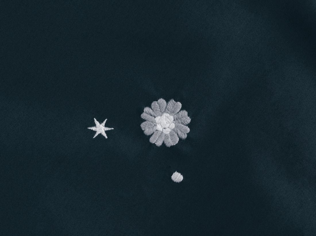 Pudebetræk bomuldssatin blueberry starry flower