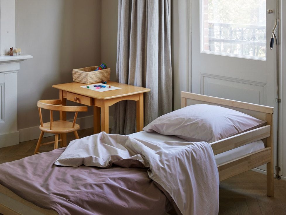 Juniordynebetræk percale double face rose/mauve